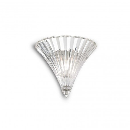 Lampada da parete Ideal Lux Santa AP1 Small Trasparente, 1 E14, Diffusore in vetro soffiato e lavorato a mano, Classica, IP20