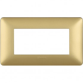 Placca Bticino Matix AM4803MGL 3 moduli Gold, Tecnopolimero, Serie Civili, MADE IN ITALY