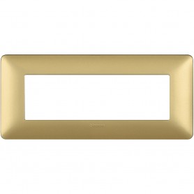 Placca Bticino Matix AM4803MGL 3 moduli Gold, Tecnopolimero, Serie Civili, MADE IN ITALY