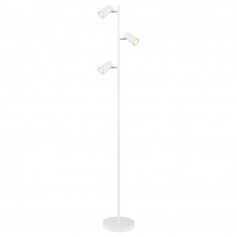 Piantana Globo Lighting Robby 57910SW con 3 Spot Orientabili GU10, Bianca, Base e struttura in metallo, Interruttore a pedale