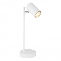 Lampada da tavolo Globo Lighting Robby 57910TW con Spot Orientabile GU10, Bianco, Base e struttura in metallo, Interruttore